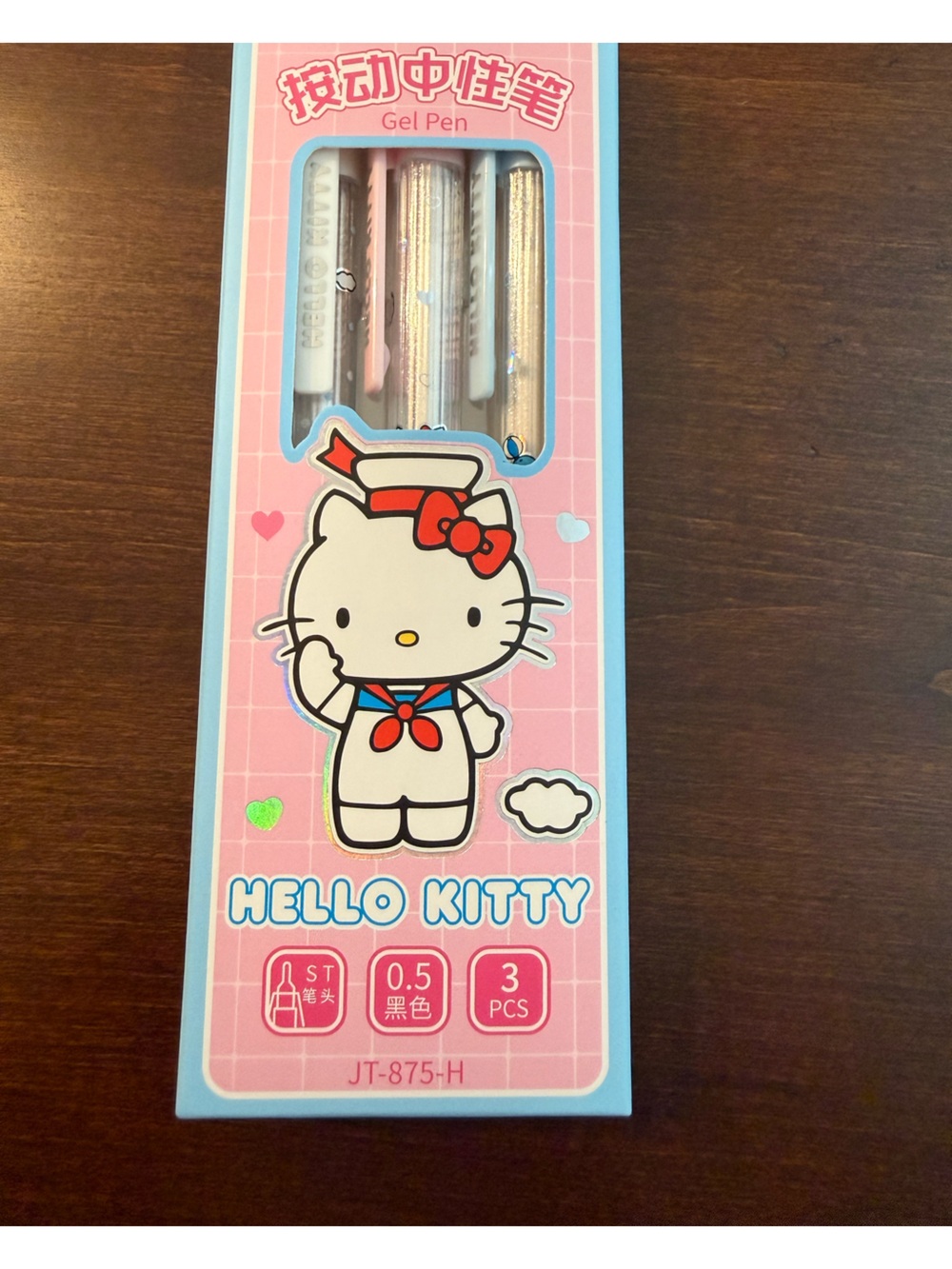 NWT! Sanrio Hello Kitty box with 3 retractable pens. Authentic licensed item.